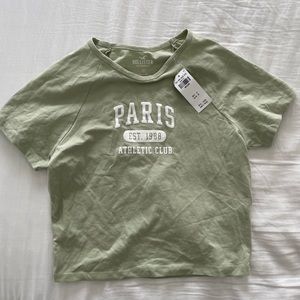 hollister sage green crop top
